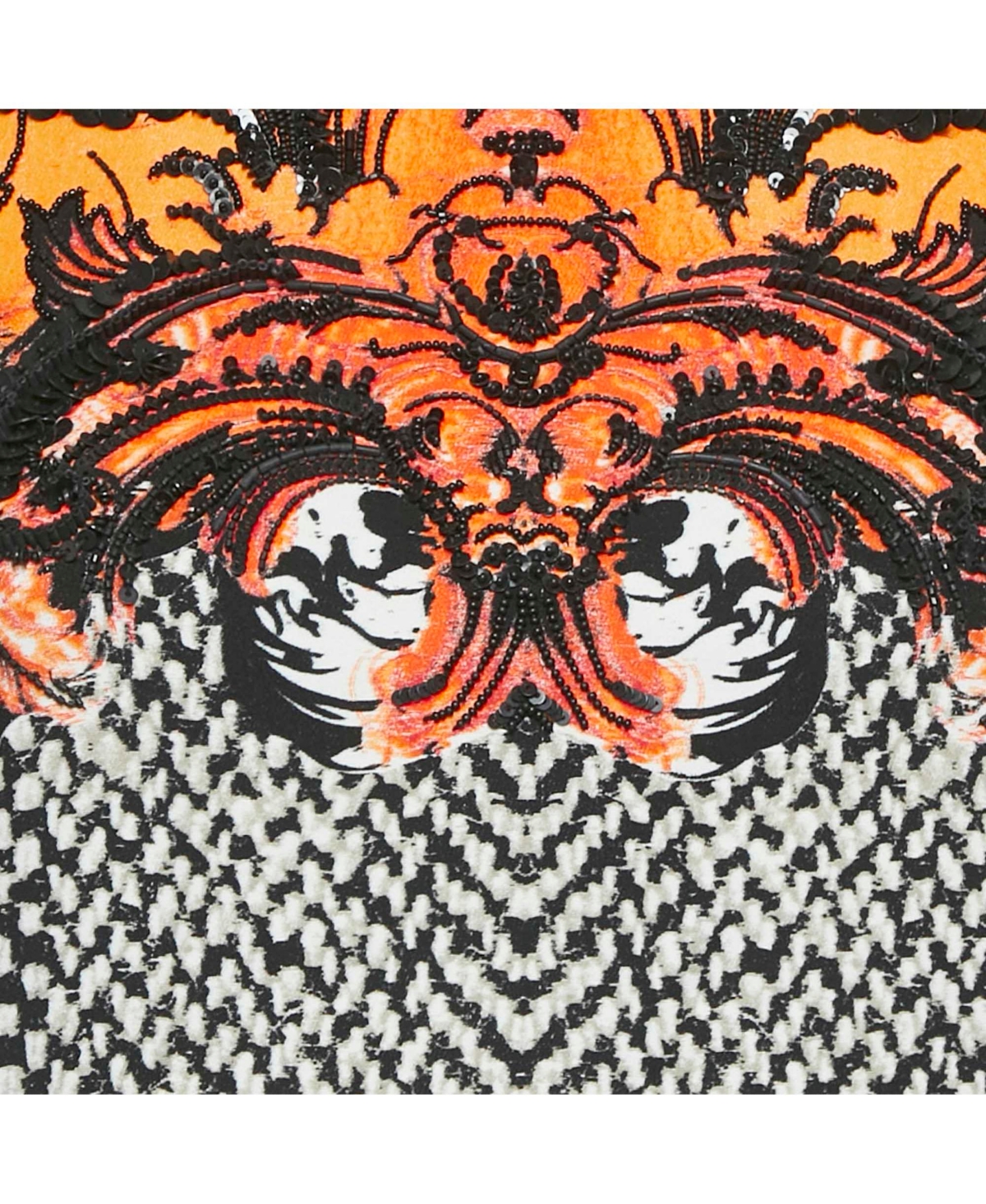 Pre-Owned Roberto Cavalli Women's Black/white Beaded Crepe Shift Dress