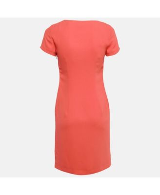 red chiffon shift dress Women's Cheap and Chic Red Chiffon Shift Dress with Corsage Rose Detail