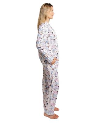 Women's ganic Cotton Poplin Button Down Long Sleeve Pajama Set