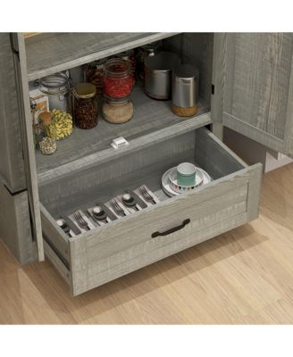 72" Farmhouse Pantry Cabinet, Kitchen Pantry Cabinet