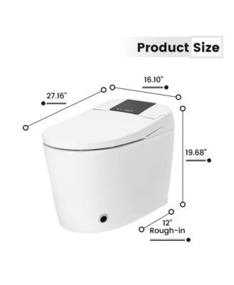 Smart One-Piece Bathroom Fixture With Heated Seat, Auto Flush, Wash, Dryer And Deodorizer