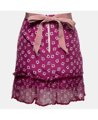 Women's Pre-Owned D&g By Dolce & Gabbana Pink Printed Silk Mini Skirt