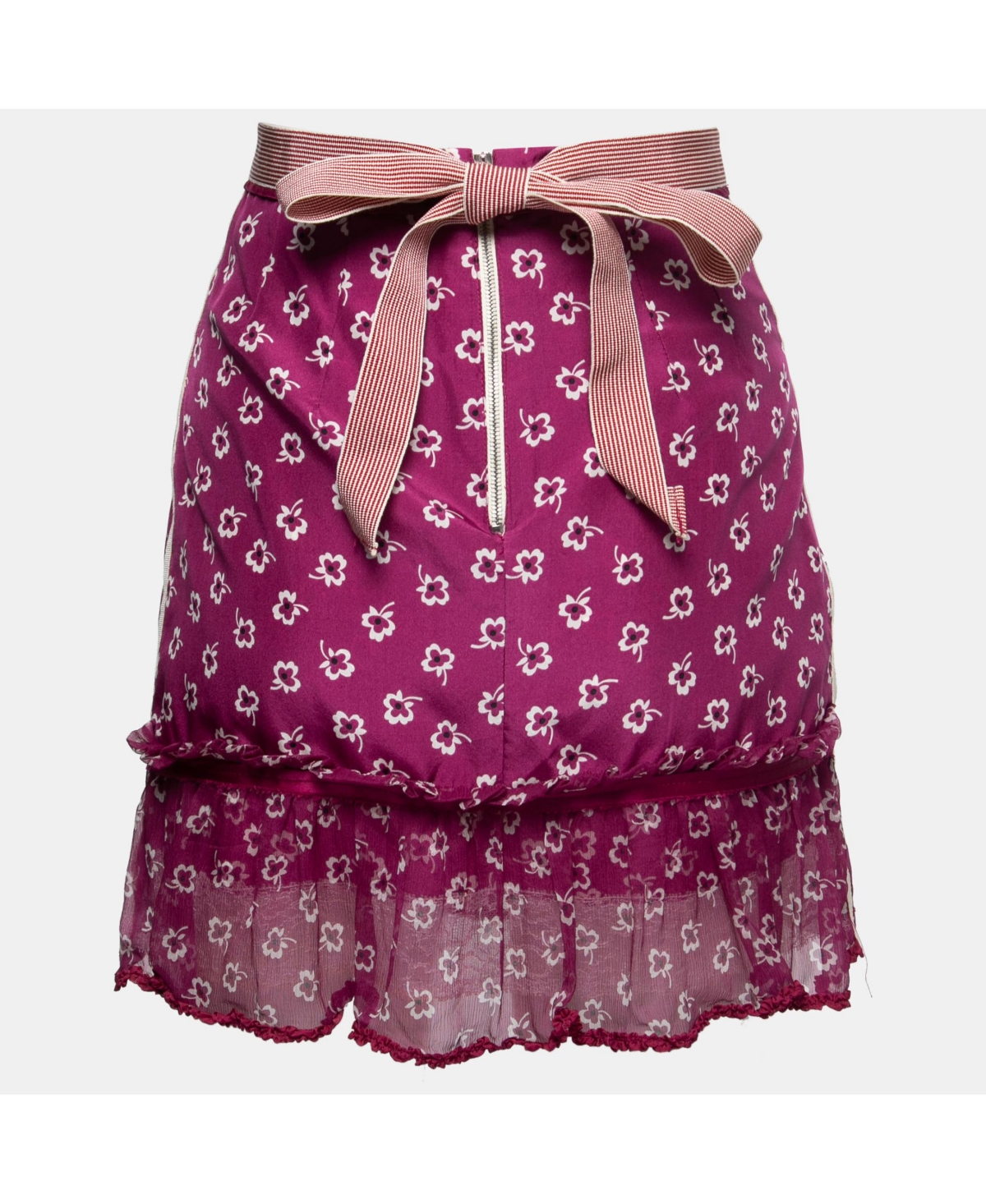 Pre-Owned Dolce & Gabbana Women's Pre-Owned D&g By Dolce & Gabbana Pink Printed Silk Mini Skirt