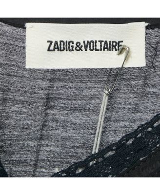 Women's Black Lace Trim Rilli Cotton Asymmetric Midi Dress