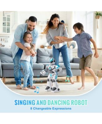 RC Robot Toy for Kids, 2.4GHz Gesture Sensing Programmable Voice Control Robot, Singing Dancing Gift for Ages 6–12