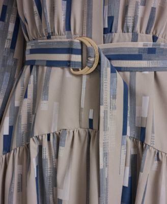 Women's Balloon-Sleeve Printed Dress