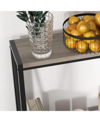 2 Tier Farmhouse Entryway Console Tables w/Storage Shelf, Narrow Console Tables for Entryway Living Room Hall Foyer Furniture