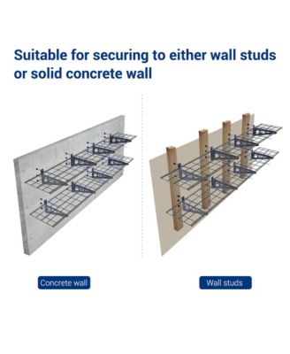 WR Series WR16B-E – 12″ D × 36″ W Black Steel Wall Shelves (4-Pack)