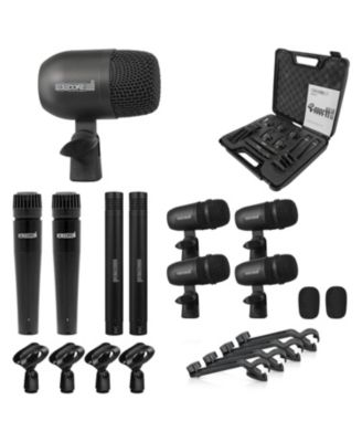 Drum Microphone Kit 9Pc All Metal Drummer Mics Tom/Snare Cymbals Wired Instrument Drums Set