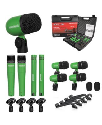 Drum Microphone Kit 9Pc All Metal Drummer Mics Tom/Snare Cymbals Wired Instrument Drums Set