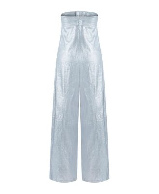 Women's Metallic Strapless Jumpsuit