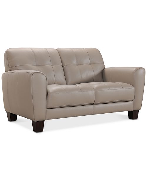 Furniture Kaleb Tufted Leather Sofa Collection Created For Macy S