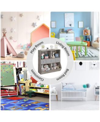 Kids Toy Storage Organizer, Kids Bookshelf with 2 Bookshelfs