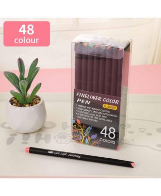 48-Color Fineliner Pen Set, 0.4mm Fine Tip for School, Office, Holidays & Party Favors