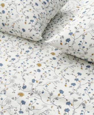 Ultra-Soft Turkish Cotton Flannel Winter Floral Print Sheet Set