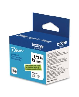 BTAGG31 0.47 in. x 13.1 ft. Genuine P-Touch BTAG Label Tapes - Black on Light Green