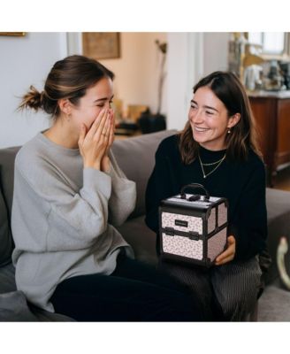 Makeup Train Case with Mirror Cosmetic Box for Nail Art Deco Tyrian