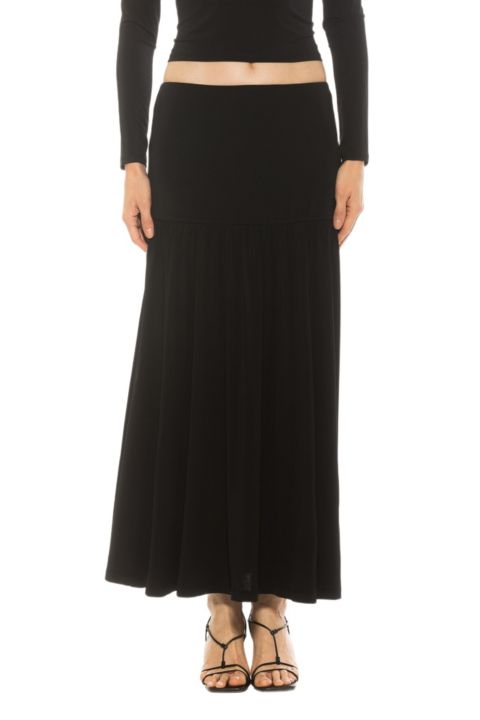 Женская юбка Alexia Admor Lia Shirred Maxi, цвет: Чёрный