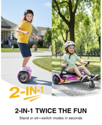 K1+G13 Balancing Scooter with Seat Attachment for Kids or Adults with Adjustable Length, Fits 6.5" 8" 10" ,360°Swivel Wheel
