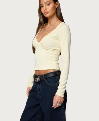 Women's Doron V Neck Long Sleeve Top