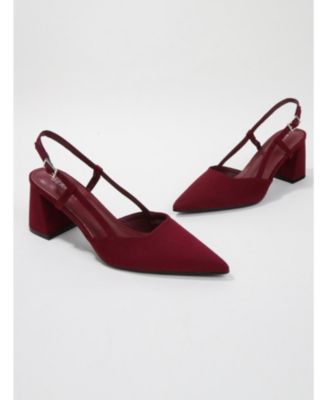 Women's Carrington Faux Suede Slingback Block Heel Pumps