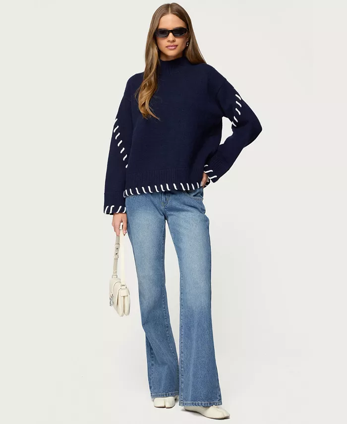 Women's Indah Contrast Stitch Oversized Sweater - thumbnail 5