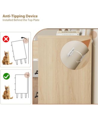 47" Tall Narrow Dresser with 6 Drawers, Farmhouse Style Wood & Steel Storage Cabinet