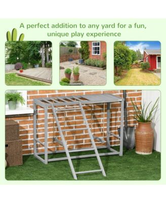 Wooden Chicken Activity Play w/ Swing Set, Chicken Coop Toy