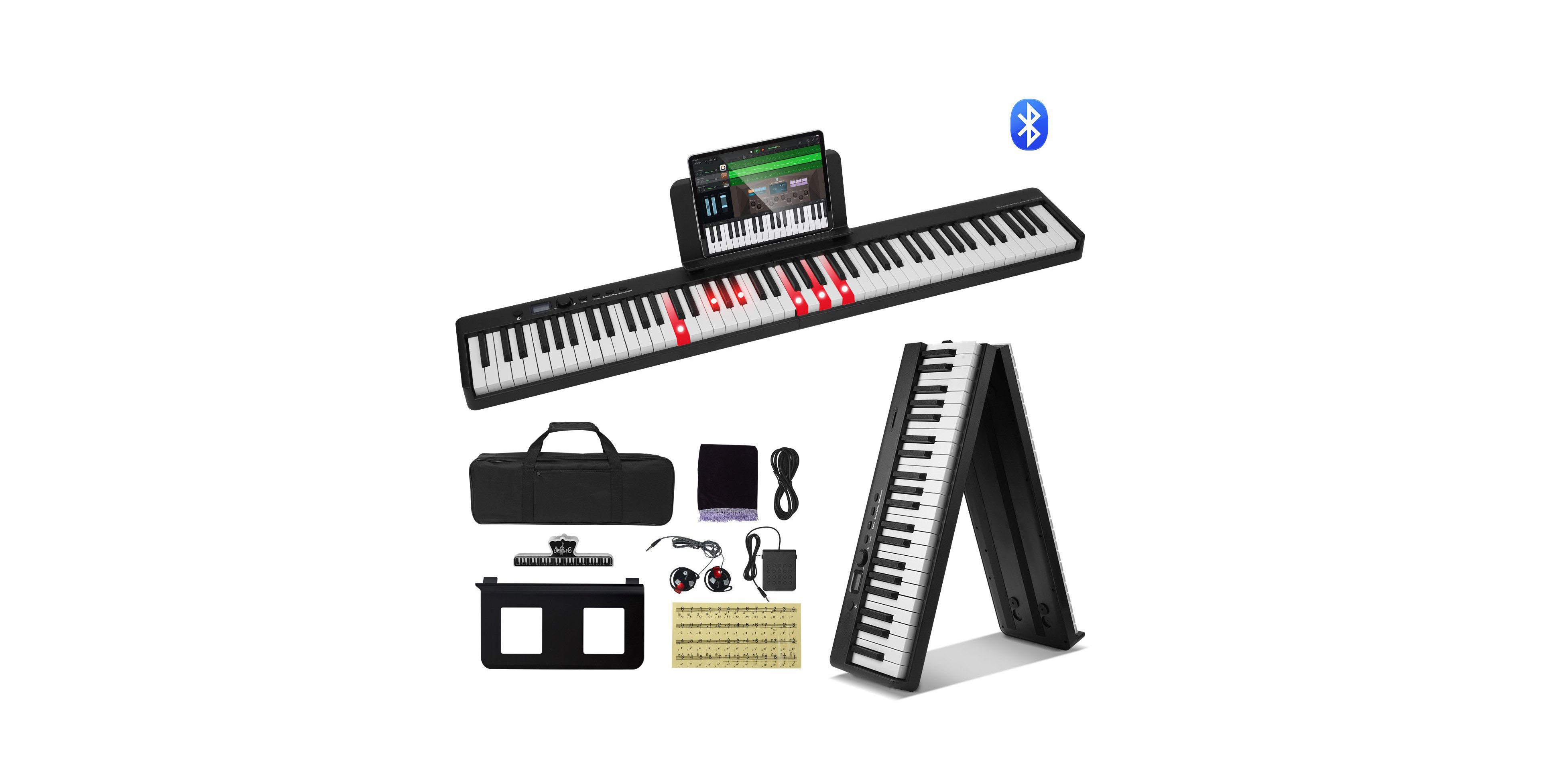 Sugift 88-Key Folding Keyboard Piano Portable Digital Piano with Bag Pedal