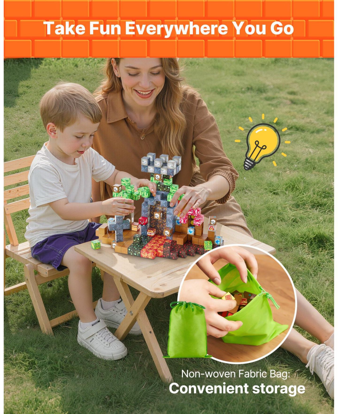 Детский конструктор SUGIFT Dark Castle Double-Sided Magnetic Stem Building Set, 100-Piece, Ages 3+, цвет: Красный — фото 9