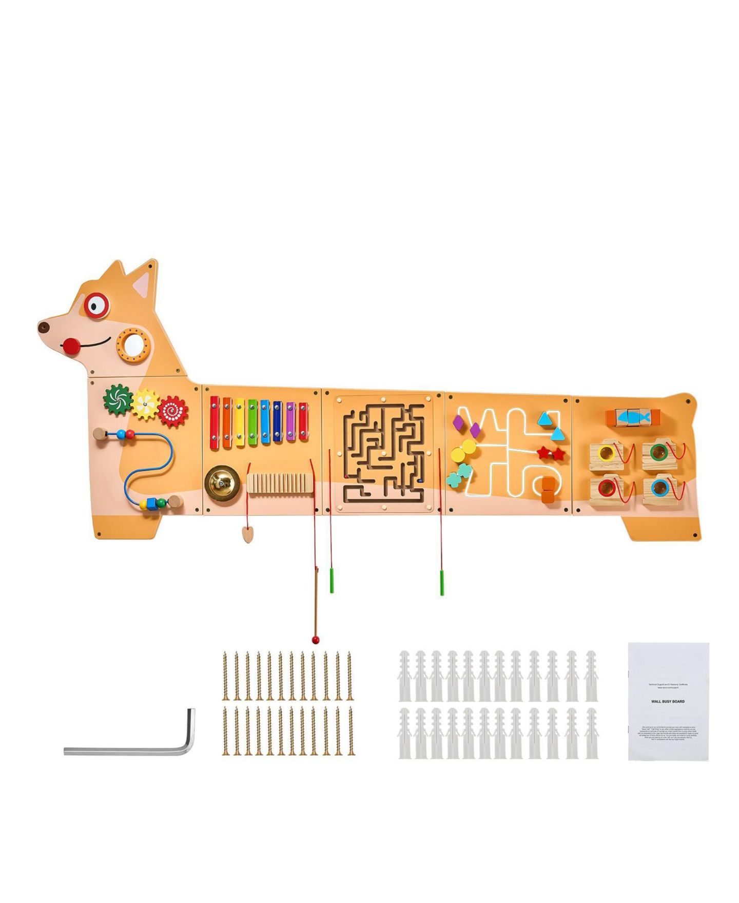 Детская игрушка SUGIFT Puppy Busy Board with 12 Montessori Learning Activities, цвет: Коричневый — фото 4