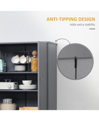 71" Freesding Kitchen Pantry Cabinet with 2 Large Double Door Cabinets