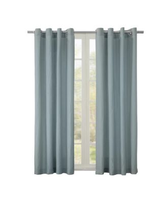 Harmony Light Filtering Crinkled Texture on Supple Drapeable Flowing Fabric Grommet Curtain Panel 52" x 84" Blue