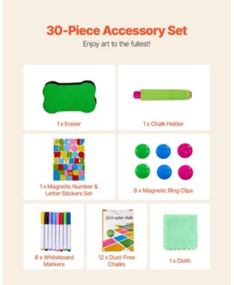 Kids Wooden Art Easel 2-in-1 Double-Sided with Accessories