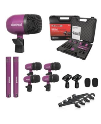 Drum Microphone Kit 7Piece All Metal Drummer Mics Tom/Snare and Cymbals Wired Instrument Drums Set
