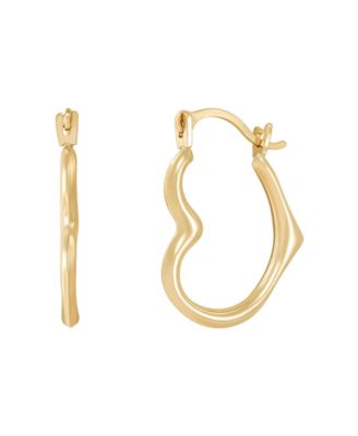Heart Hoop Earrings in 14k Yellow Gold