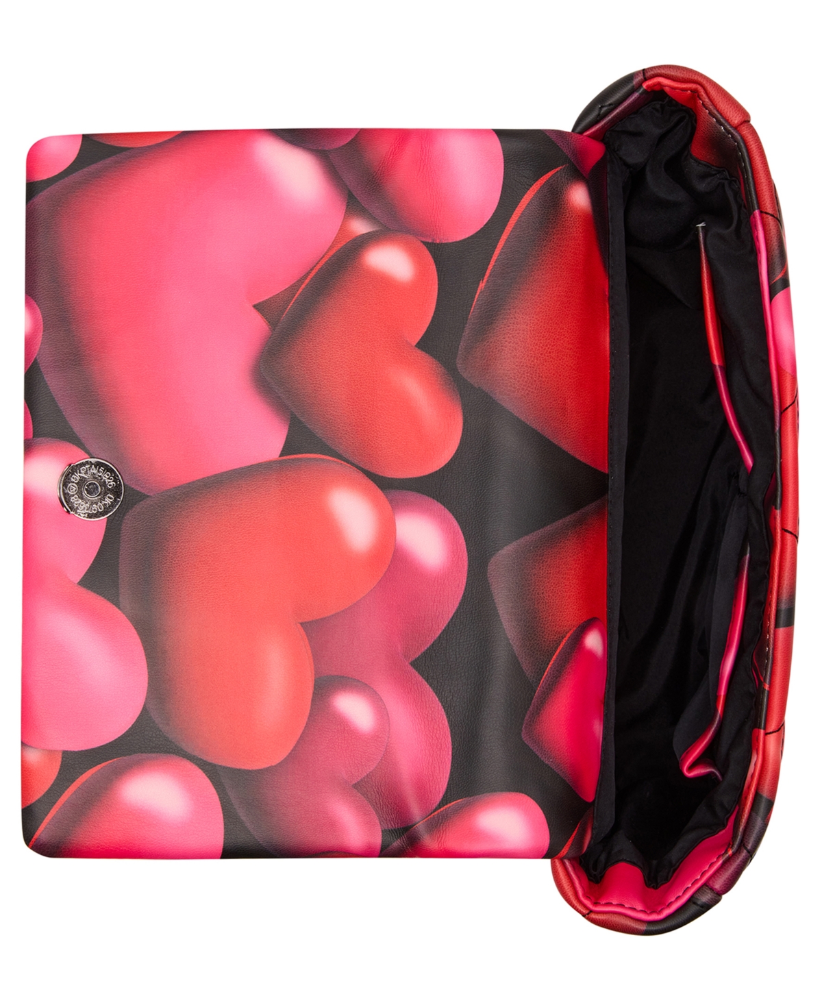 Betsey Johnson Bubble Hearts Small Flap Over Crossbody Bag