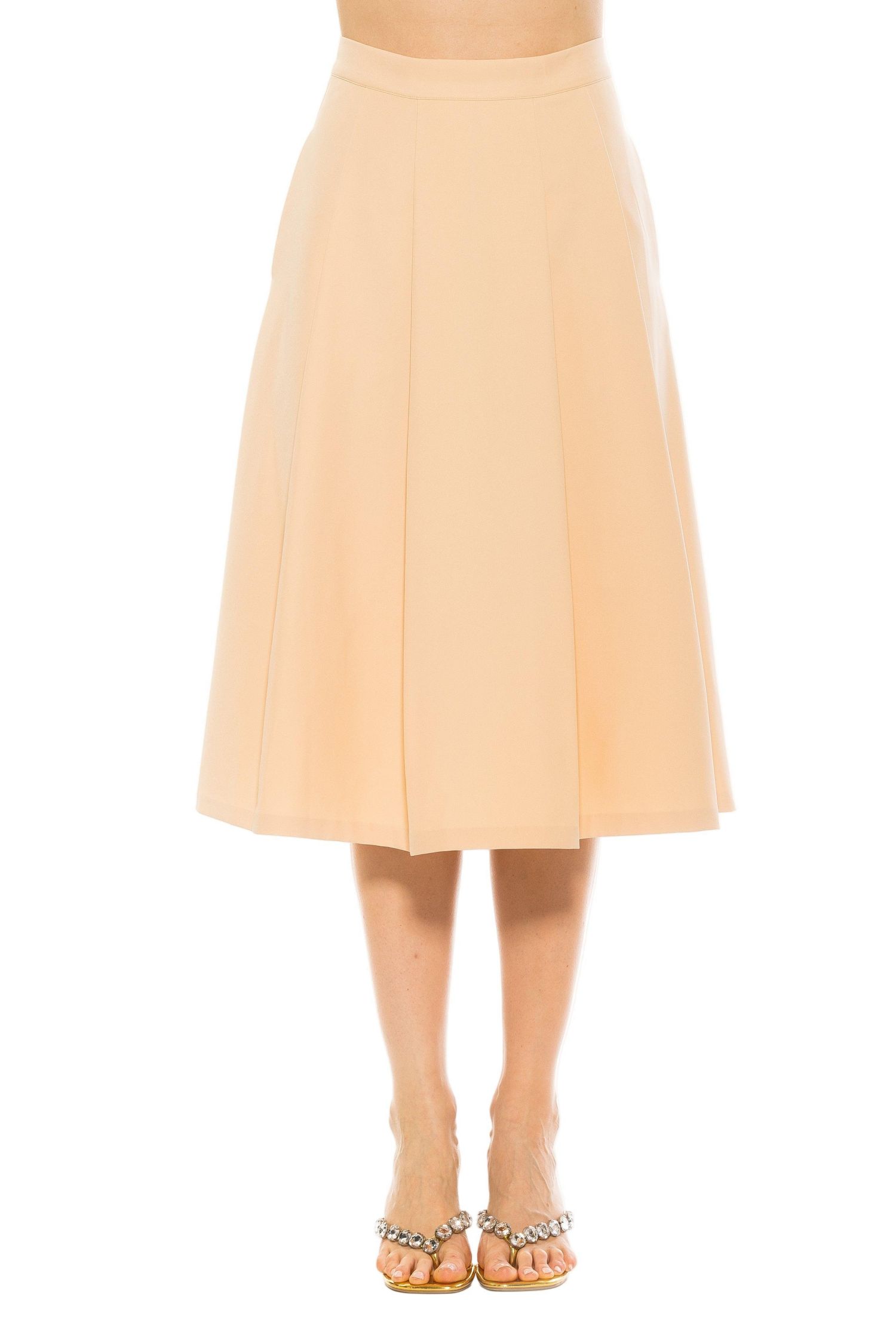 Women's Illia Pleated Midi Skirt With Waistband