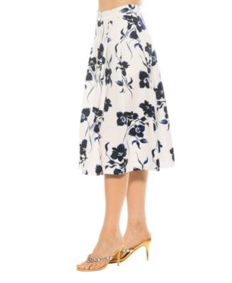 Women's Illia Pleated Midi Skirt With Waistband