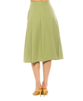 Women's Illia Pleated Midi Skirt With Waistband