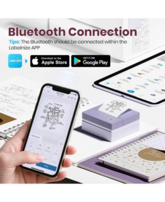 PM290C Inkless Sticker Maker: Portable Bluetooth printer with 3 paper rolls. Creates notes, journal labels.