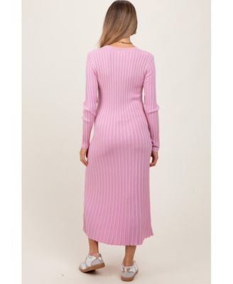 Maternity Thick Ribbed Knit Maxi Sweater Dress