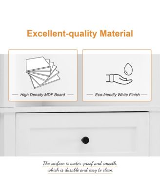 68.9"H Triangle Tall Cabinet with 3 Drawers and Adjustable Shelves for Bathroom/Living Room