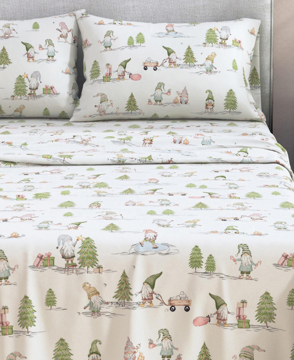 Linery & Co Ultra-Soft Turkish Cotton Flannel Holiday Print Sheet Set