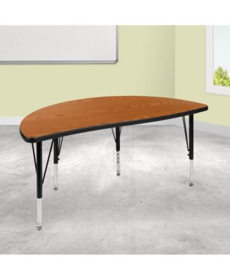 47.5" Half Circle Wave Flexible Collaborative Kids Adjustable Height Activity Table