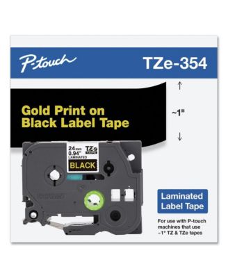 TZE354 0.94 in. x 26.2 ft. TZe Standard Adhesive Laminated Labeling Tape - Gold on Black