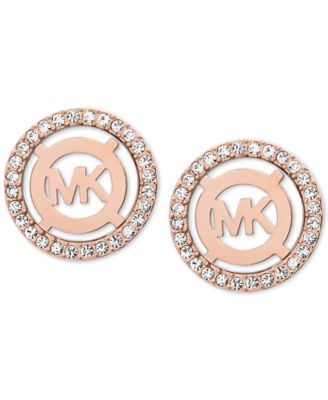 Michael Kors - Mother-of-Pearl and Pav&eacute; Logo Stud Earrings