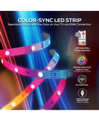 Smart Lighting HDMI Color Sync LED Strip for TVs Up to 85 Inches