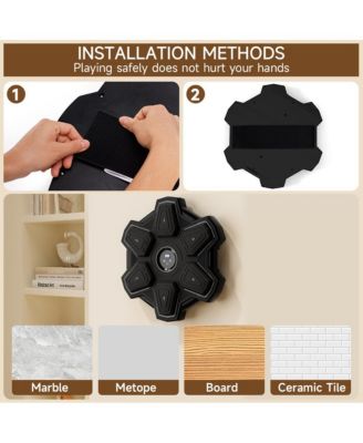 Pro Music Boxing Machine with 9 Modes & LED Lights, Wall-Mounted Trainer for Home & Office Fitness