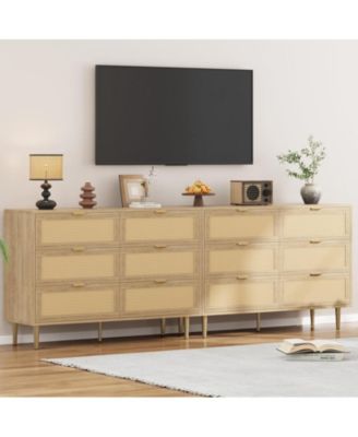 Natural Rattan 6 Drawer Dresser for Bedroom
